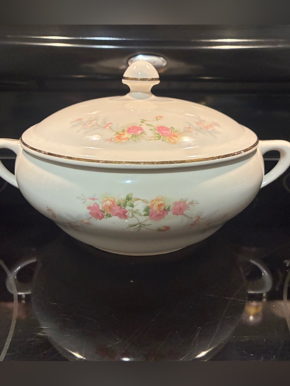 Harker Pottery Co Floral Covered Soup Tureen
